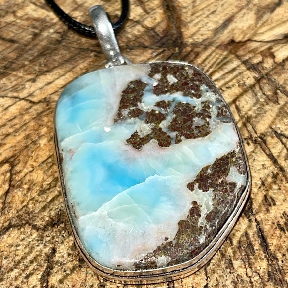 Large Dolphin Stone Large DR Larimar Pendant 2 1/2” - Picture 13 of 16